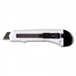 Cutter de aluminio retráctil con 13 hojas de acero al carbono color blanco tercera vista