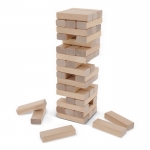 Jenga de 48 bloques en bolsa de algodón para fácil transporte color madera