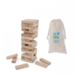Jenga de 48 bloques en bolsa de algodón para fácil transporte vista principal