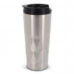 Vaso termo con original diseño geométrico de ondas 450ml Waves color plateado sexta vista