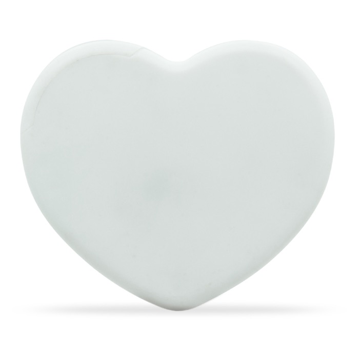 Caramelos promocionales de menta en caja corazón Valentine color blanco
