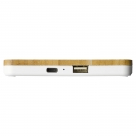 Elegante cargador inalámbrico de bambú formato bandeja Bamboo Tray color madera quinta vista