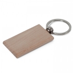 Llavero rectangular de madera de aspecto natural 9x3cm color madera