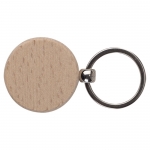 Llavero de madera personalizado circular Ø40mm color madera segunda vista