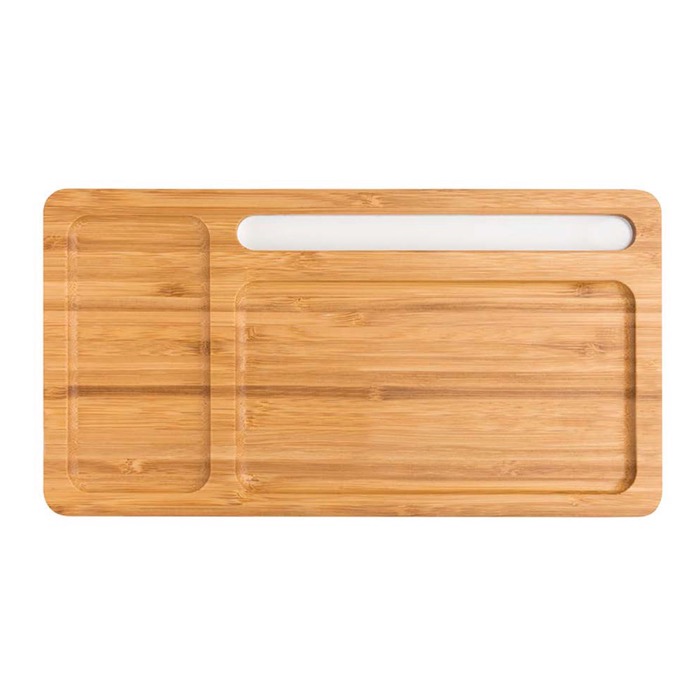 Set de sobremesa de bambú con cargador inalámbrico Bamboo Tidy color marrón claro Set de sobremesa de bambú con cargador inalámbrico Bamboo Tidy color marrón claro