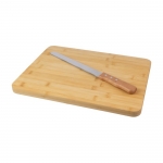 Set de tabla publicitaria con cuchillo para cortar pan Baguette color marrón primera vista