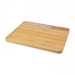 Set de tabla publicitaria con cuchillo para cortar pan Baguette color marrón segunda vista