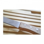 Set de tabla publicitaria con cuchillo para cortar pan Baguette color marrón sexta vista