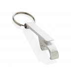 Llavero abridor personalizado barato de aluminio en color Aluhandle color plateado