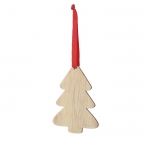Adorno con diseño de árbol de Navidad hecho de madera Navideño Tree color madera primera vista