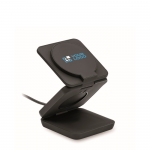 Cargador magnético plegable de ABS 3 en 1 que sirve para soporte color negro vista de impresión