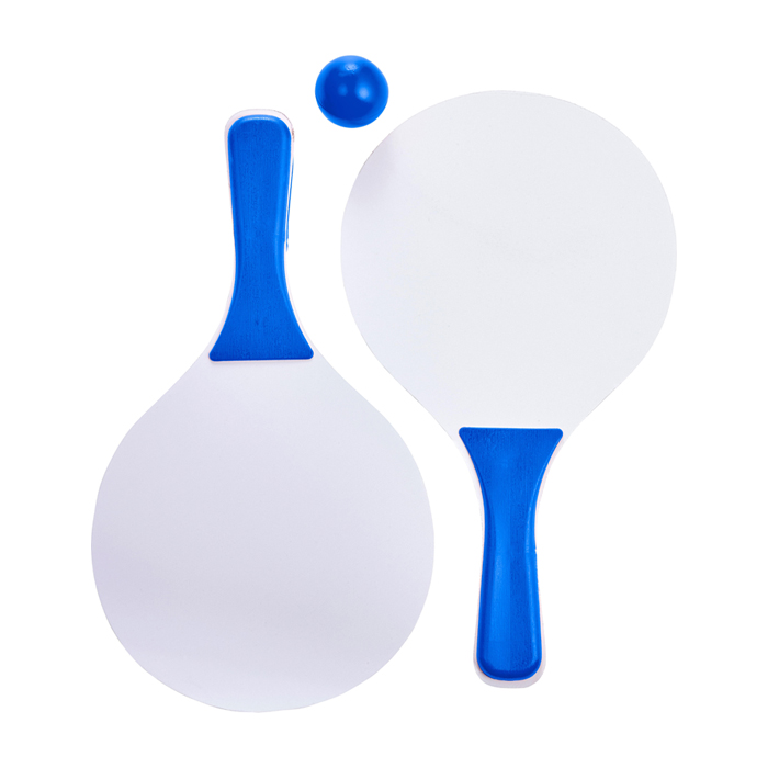 Set publicitario de raquetas con pelota Set Tenis Playa Strand color azul primera vista