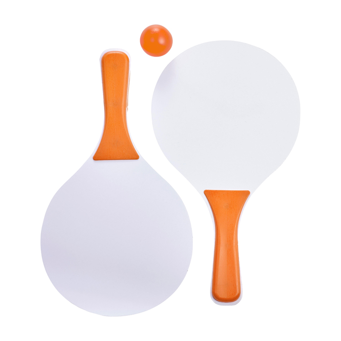 Set publicitario de raquetas con pelota Set Tenis Playa Strand color naranja primera vista