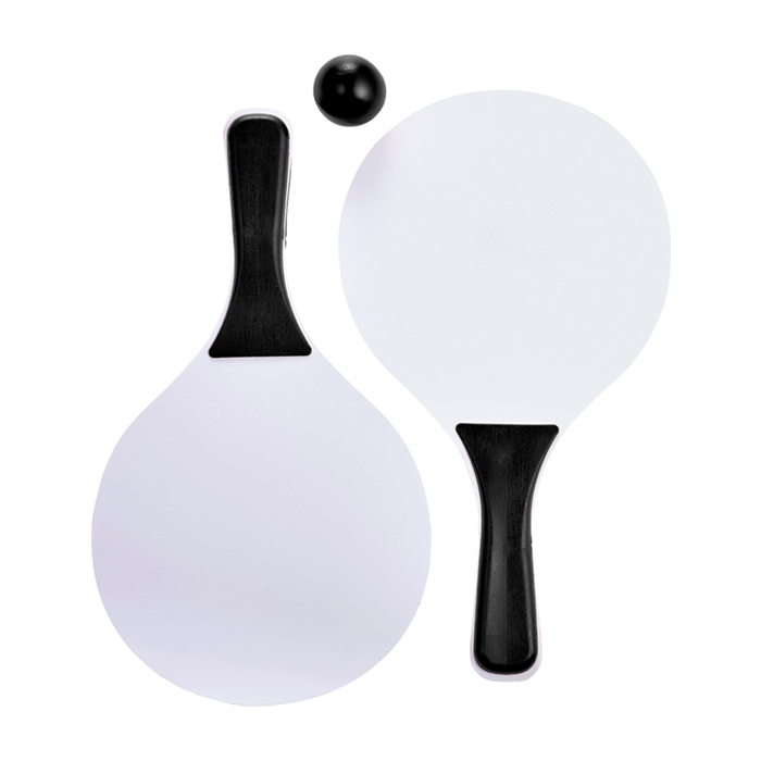 Set publicitario de raquetas con pelota Set Tenis Playa Strand color negro primera vista