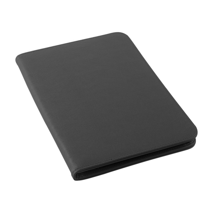 Portafolio promocionales con bolsillos, cremallera y bloc para notas Workday color negro primera vista