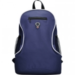 Mochila barata de poliéster con diversos compartimentos Travel color azul marino segunda vista