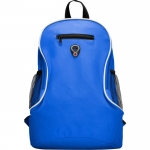 Mochila barata de poliéster con diversos compartimentos Travel color azul real segunda vista
