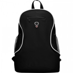 Mochila barata de poliéster con diversos compartimentos Travel color negro segunda vista