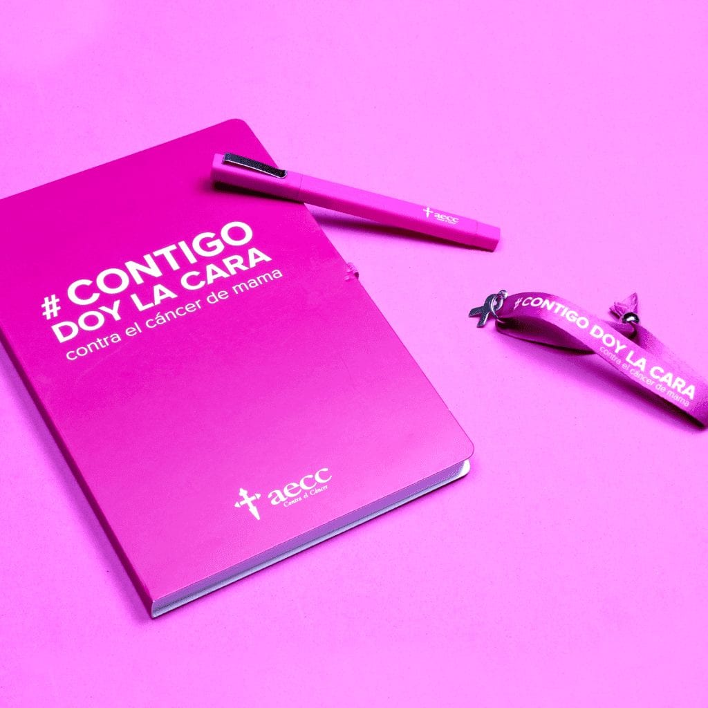 Libretas y bolígrafos publicitarios Asociación Contra el Cancer