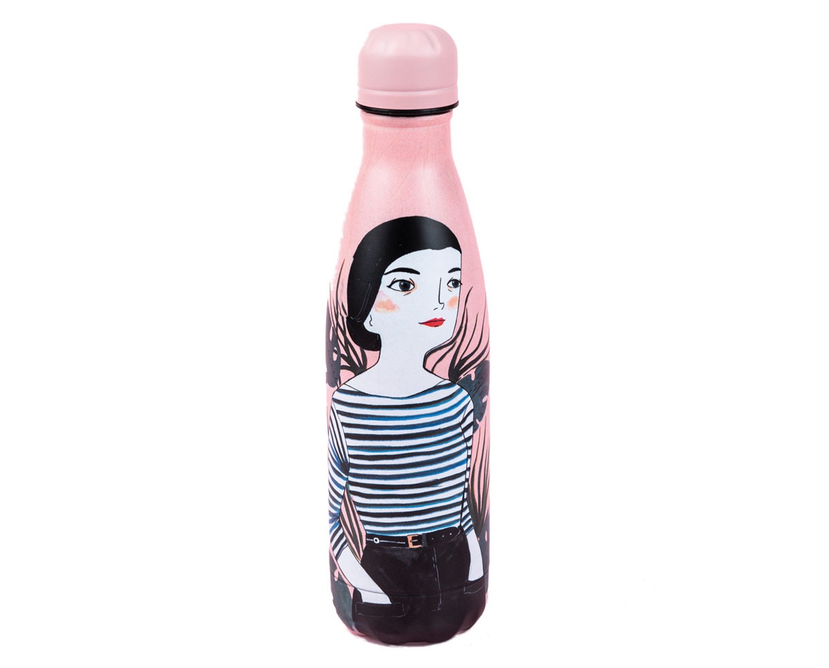 Botellas personalizadas plateadas como las de La Vecina Rubia