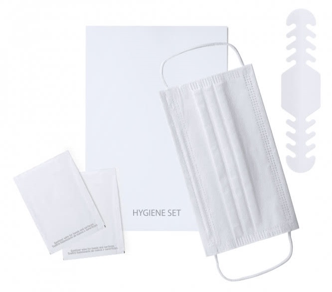 Set protección con mascarilla higiénica