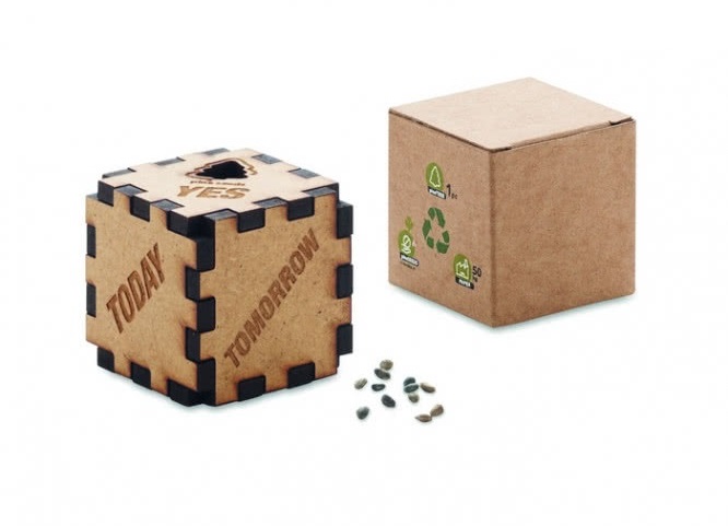 dado eco con semillas