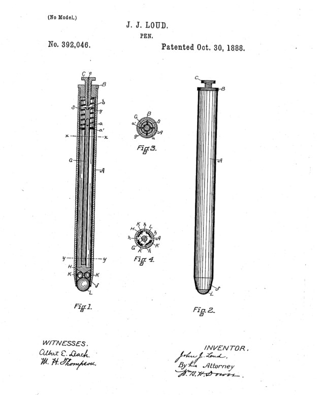 patente primer bolígrafo