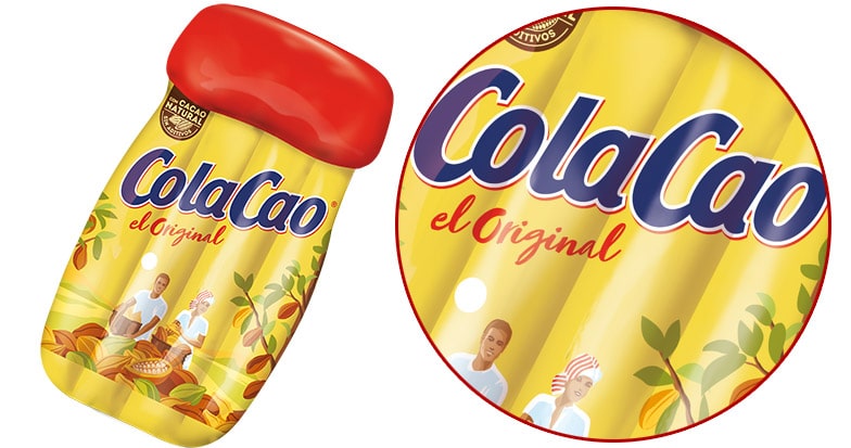 Colchoneta personalizada de ColaCao, con forma de bote