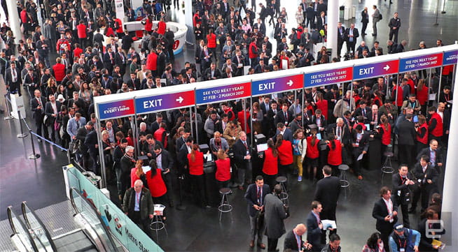 Entrada a una feria o congreso