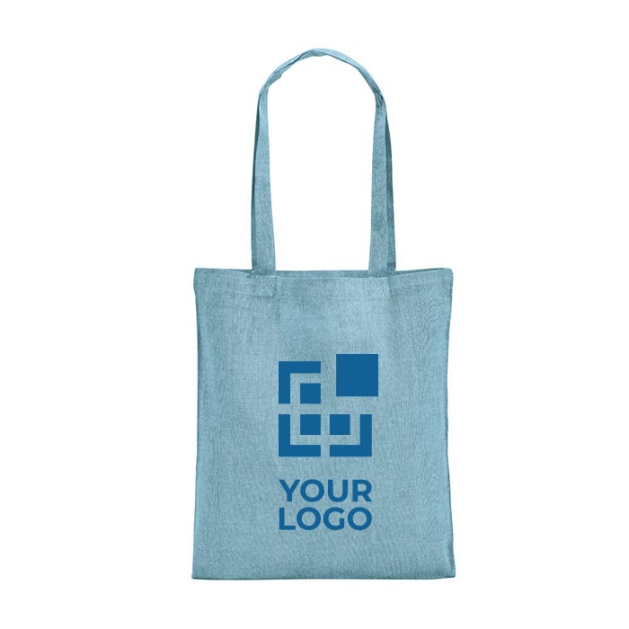 Bolsa de color azul claro reciclada con logo