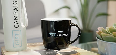 Taza con logo Gift Campaign en transfer cerámico
