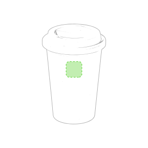 En el frente del vaso