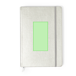 Sobre la portada a la izquierda del elástico