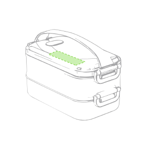 En la tapa superior junto al asa