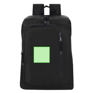 En el frontal de la mochila