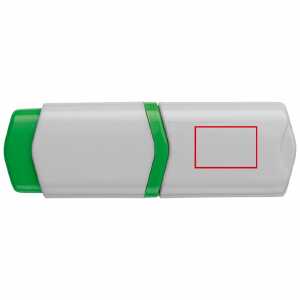 marcador de texto verde en el capuchón
