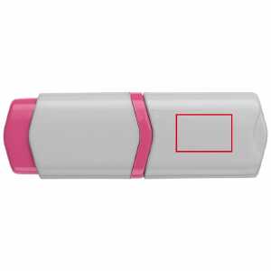marcador de texto rosa en el capuchón