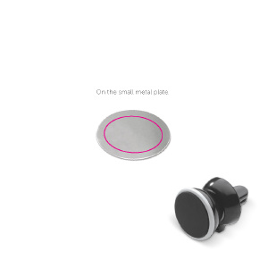 On the small metal plate