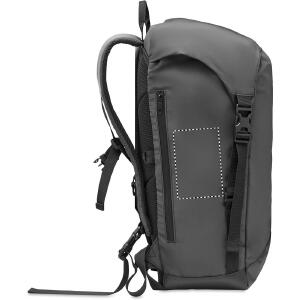 Posición de impresión shoulder strap left con transfer serigrafía