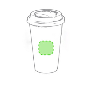 En el frente del vaso