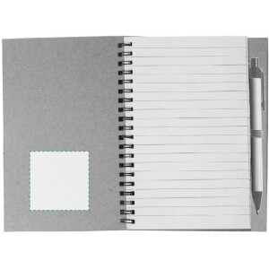 Posición de marcaje junto al clip, escritura zurda