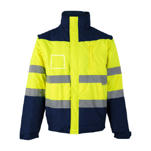 Posición de marcaje chaqueta reflectora lado izquierdo