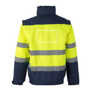 Posición de marcaje chaqueta reflectora espalda