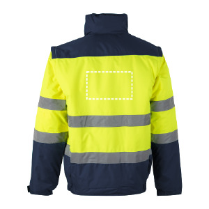 Posición de marcaje chaqueta reflectora espalda