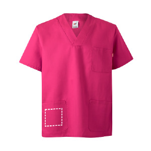 Posición de marcaje camisa manga corta bolsillo inferior izquierd
