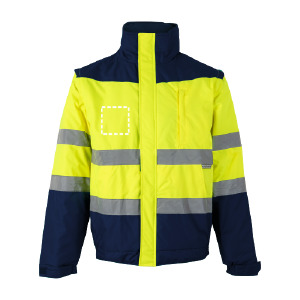 Posición de marcaje chaqueta reflectora espalda