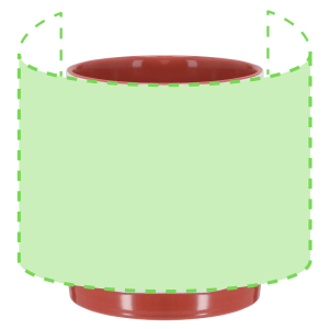 Posición de marcaje alrededor de la taza