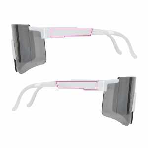 1 cm de la bisagra izquierda y derecha