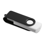 Pendrive con cuerpo de goma blanco y clip de color Whitemate color negro
