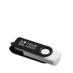 Pendrive con cuerpo de goma blanco y clip de color Whitemate color negro